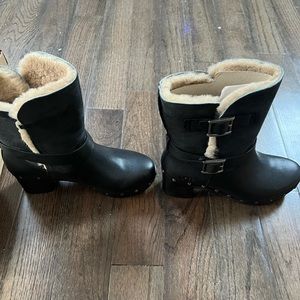 Ugg belted wooden heel boots size 7